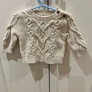 GAP 6-12m Cable Knit Sweater in Cream